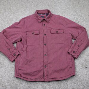 UNTUCKit Ziraldo Jacket Adult XL Red Shacket Flannel Lined Long Sleeve Button Up